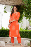 Orange Flower Printed Suit for Women Orange Flower Printed Suit for Women