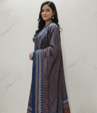Blue Printed Kurta Set with Dupatta for Women