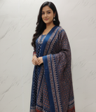 Blue Printed Kurta Set with Dupatta for Women