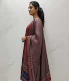 Maroon Printed Kurta Set with Dupatta for Women