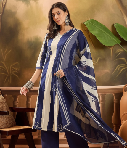 Multicolor Floral Printed Kurta Set with Dupatta for women