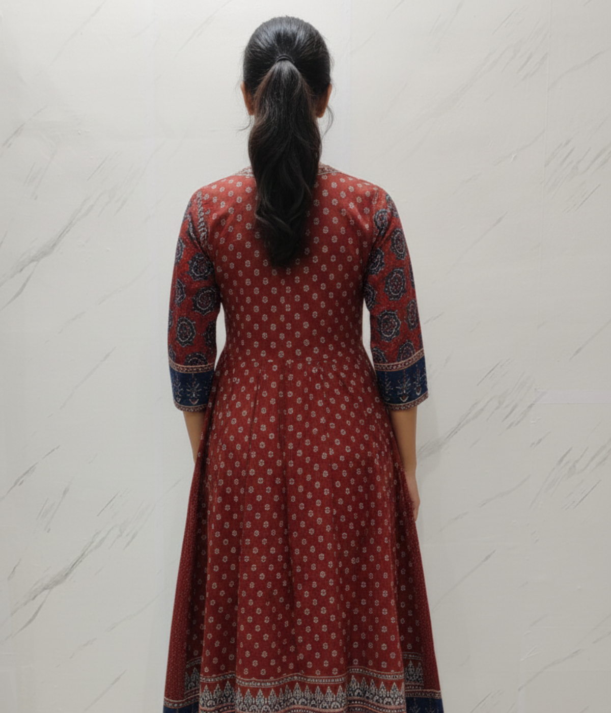 Maroon Printed Kurta Set with Dupatta for Women