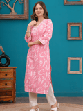 Pink Embroidered Kurta Set for Women - Vayusut